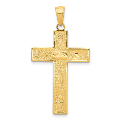 10k Textured Latin Crucifix Pendant
