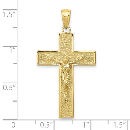 10k Textured Latin Crucifix Pendant