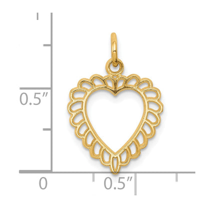 10k Scalloped Edge Heart Charm