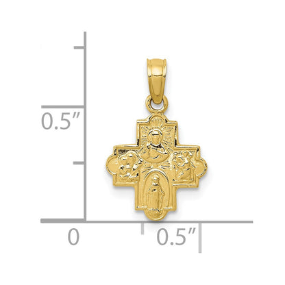 10k Miniature Four Way Medal Pendant