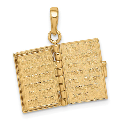 10K 3-D Moveable Pages HOLY BIBLE Opens with Lords Prayer Inside Pendant