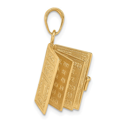 10K 3-D Moveable Pages HOLY BIBLE Opens with Lords Prayer Inside Pendant