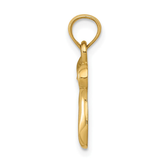 10K Small Polished Chai Pendant