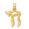 10K Small Polished Chai Pendant