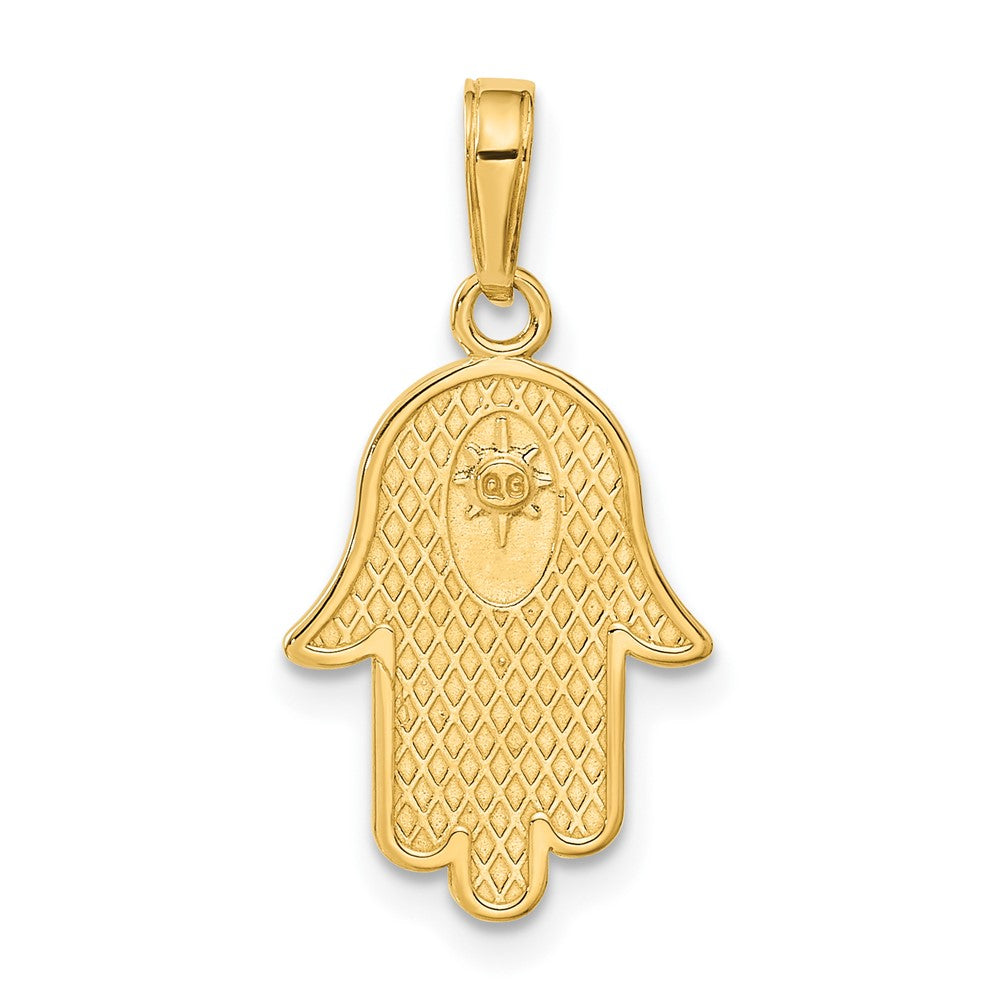 10K Hamsa with Star Of David Pendant