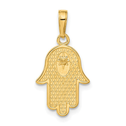10K Hamsa with Star Of David Pendant