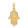 10K Hamsa with Star Of David Pendant