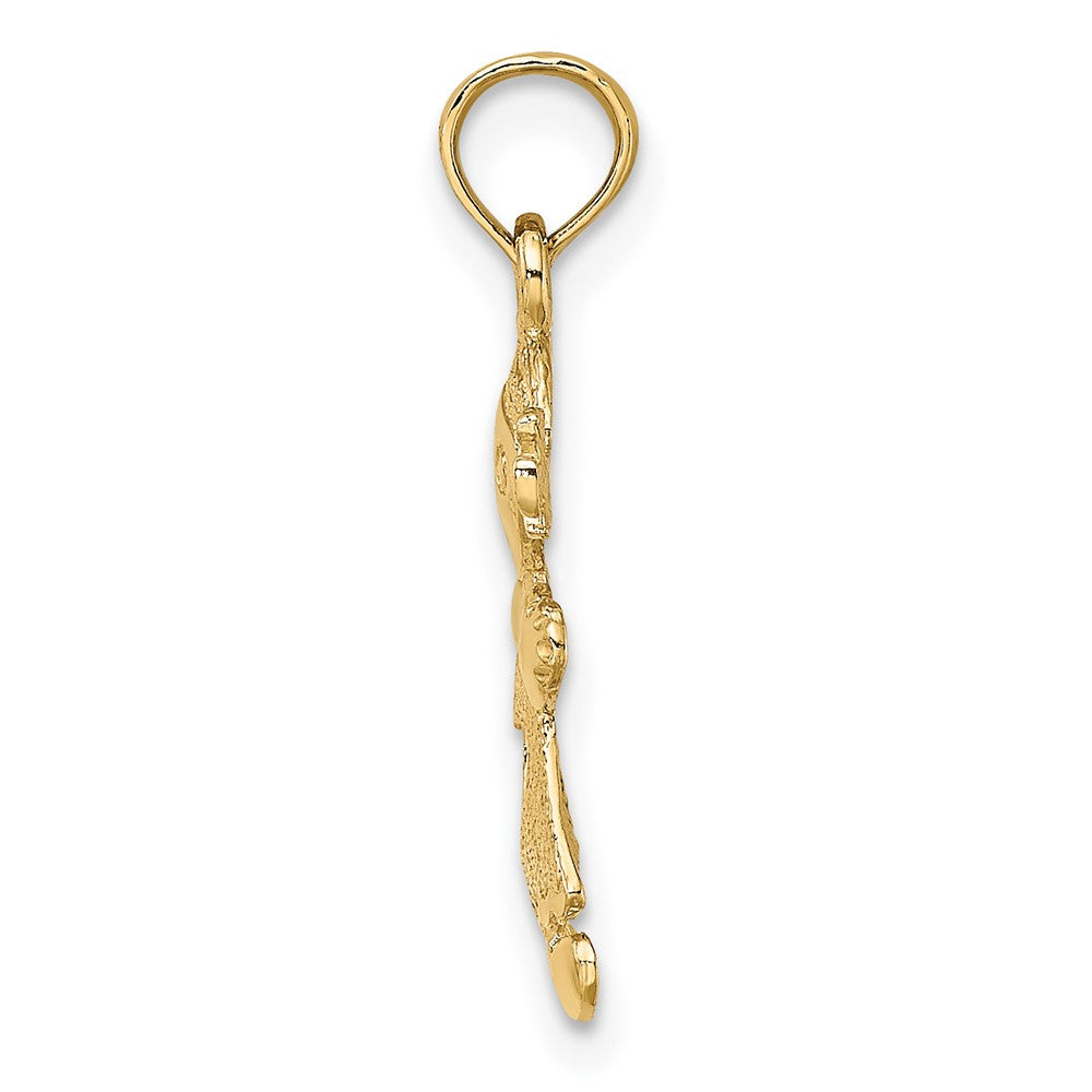 10k Playful Girl with Cut-Out Heart Charm