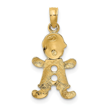 10k Playful Boy with Cut-Out Buttons Charm