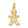 10k Playful Boy with Cut-Out Buttons Charm