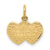 10K YOU AND ME FOREVER Double Heart Charm