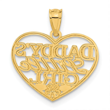 10k Diamond-cut Daddys Little Girl in Heart Pendant