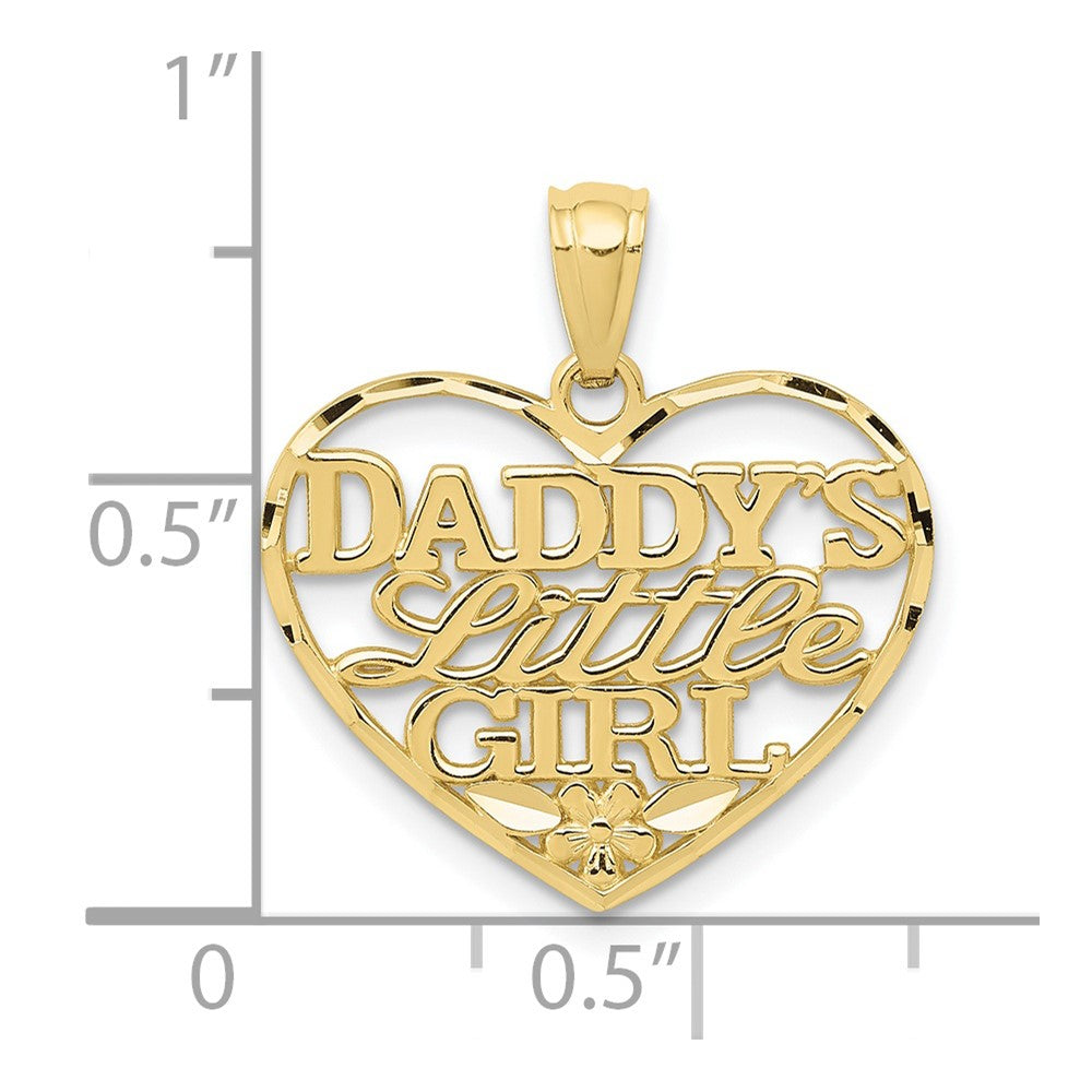 10k Diamond-cut Daddys Little Girl in Heart Pendant