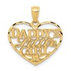 10k Diamond-cut Daddys Little Girl in Heart Pendant