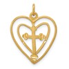 10k Cross in Double Heart Charm