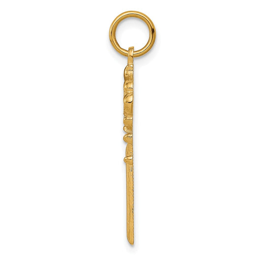 10k Solid Heart Key Charm