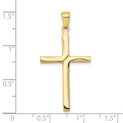 10K Polished Finish Stick Cross Pendant