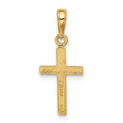 10K Textured Cross Pendant