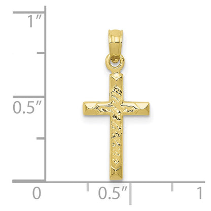 10K Textured Cross Pendant