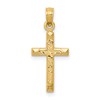 10K Textured Cross Pendant