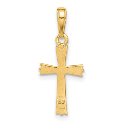 10K Textured Cross Pendant