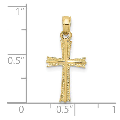 10K Textured Cross Pendant