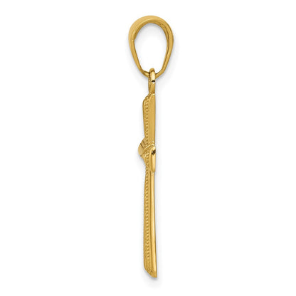 10K Diamond-cut X Center Cross Pendant