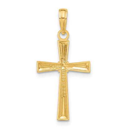 10K Diamond-cut X Center Cross Pendant