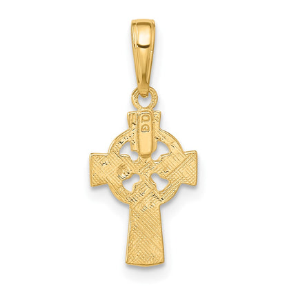 10k Small Celtic Cross with Eternity Circle Pendant