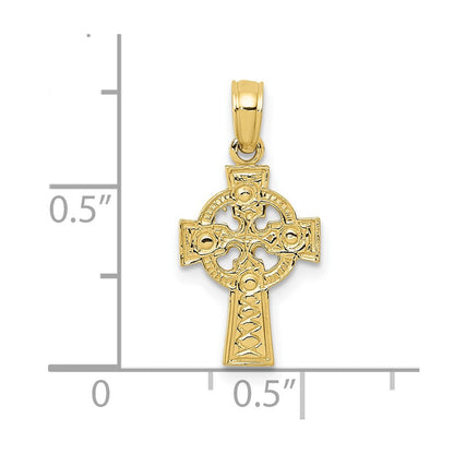 10k Small Celtic Cross with Eternity Circle Pendant