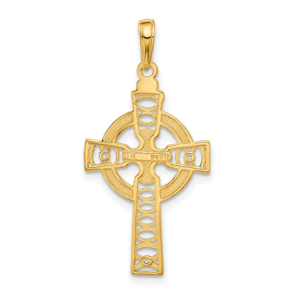 10K Celtic Cross w/Eternity Circle Pendant