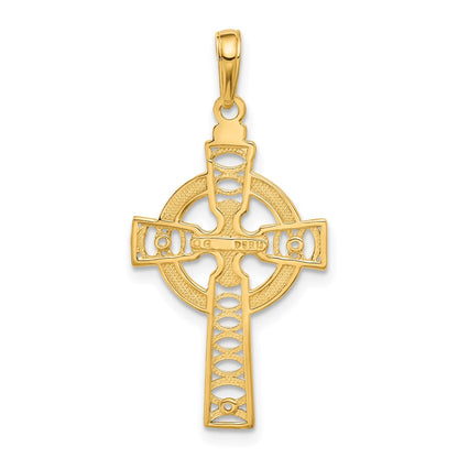 10K Celtic Cross with Eternity Circle Pendant