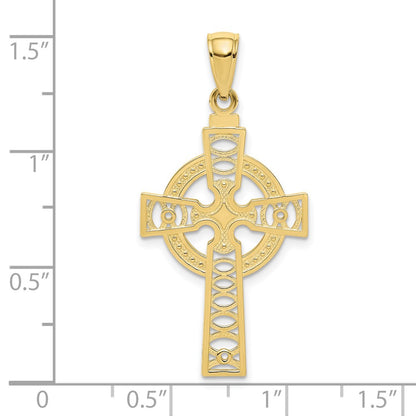 10K Celtic Cross with Eternity Circle Pendant