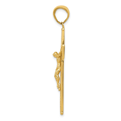 10K Textured Latin Crucifix Pendant