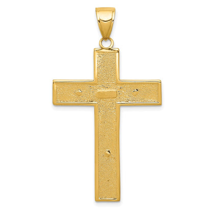 10K Textured Latin Crucifix Pendant