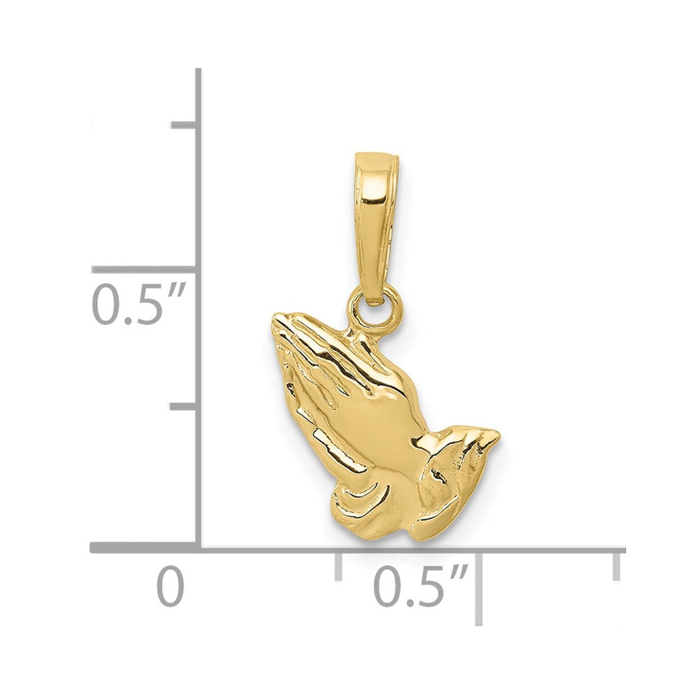 10K Polished Praying Hands Pendant