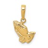 10K Polished Praying Hands Pendant