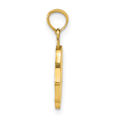 10K Solid Hamsa Pendant