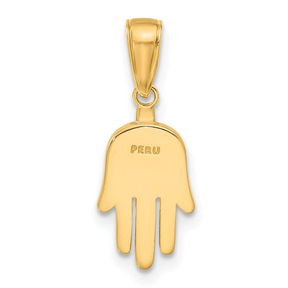 10K Solid Hamsa Pendant
