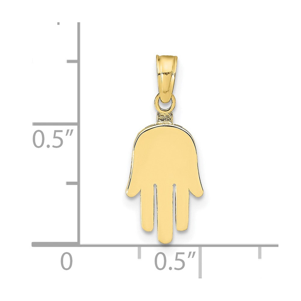 10K Solid Hamsa Pendant