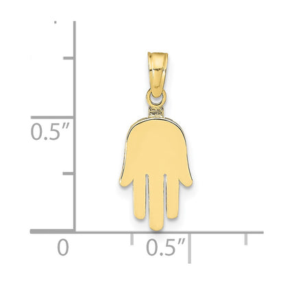 10K Solid Hamsa Pendant