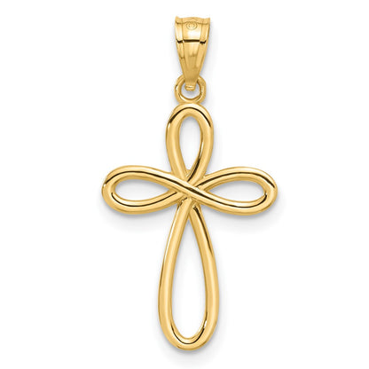 10k Ribbon Cross Pendant