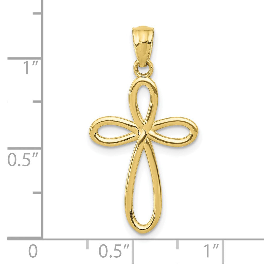 10k Ribbon Cross Pendant