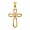 10k Ribbon Cross Pendant