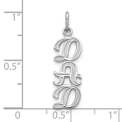 10K White Gold DAD Vertical Charm