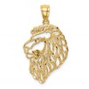 10K Cut-out Diamond-Cut Lion Profile Pendant