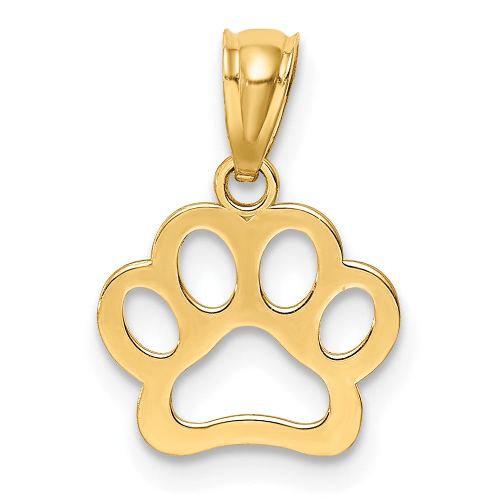 10K Cut-out Dog Paw Pendant