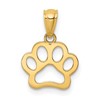 10K Cut-out Dog Paw Pendant