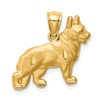10K Satin Diamond-cut German Shepherd Dog Pendant