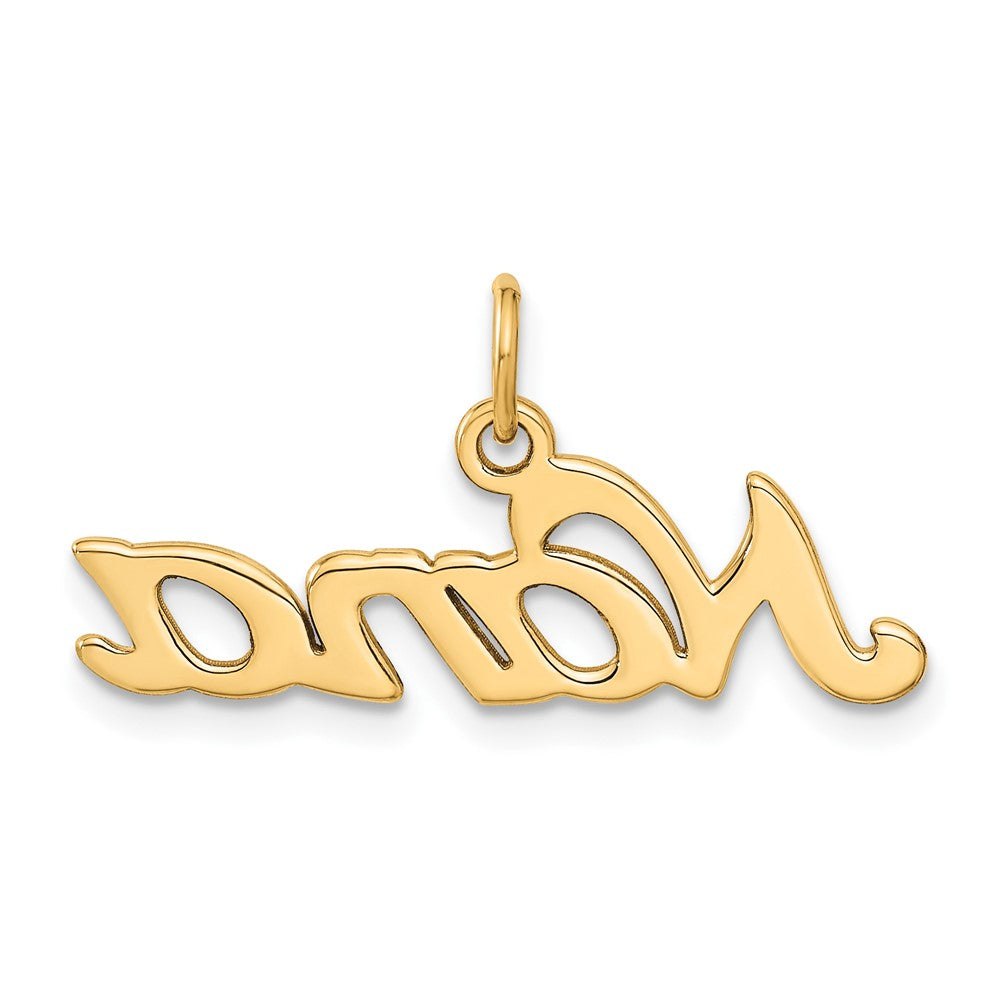 10K Satin Diamond-cut NANA Charm